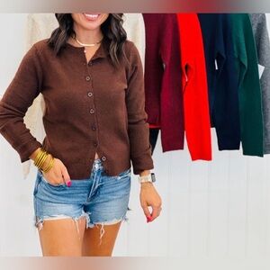 NWT Blu Pepper Navy Button-Up Women's Sweater Cardigan.